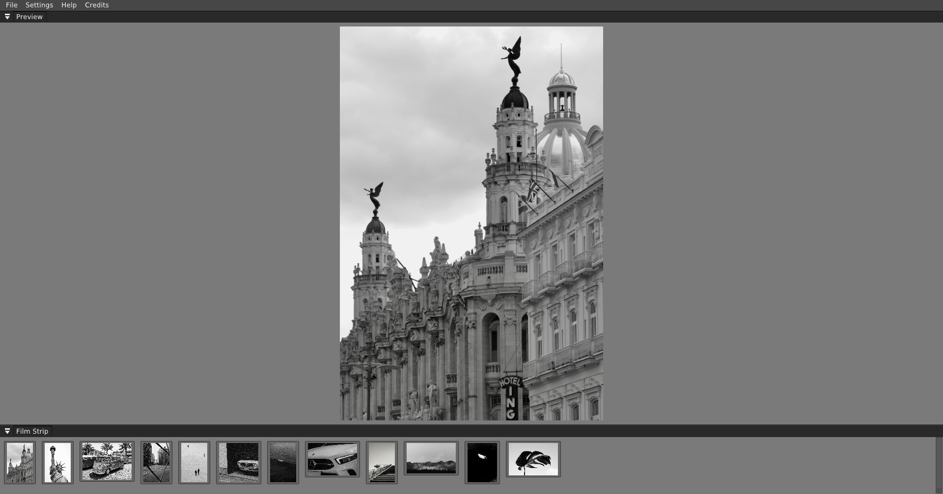 Wena preview workspace with film strip browser